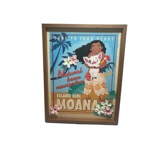 Disney Moana Poster Picture and Frame RARE